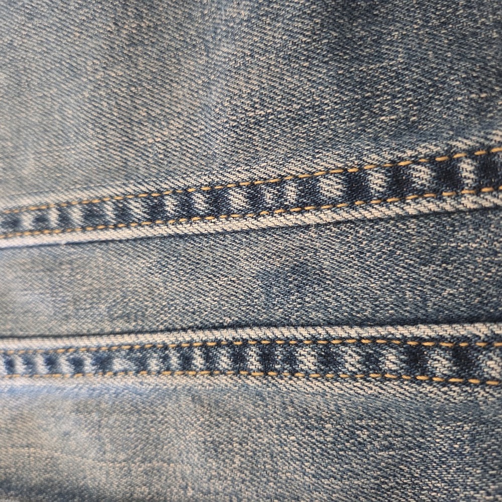 Gap sz M stretch jean jacket trucker style worn distressed look casual denim - Picture 8 of 12